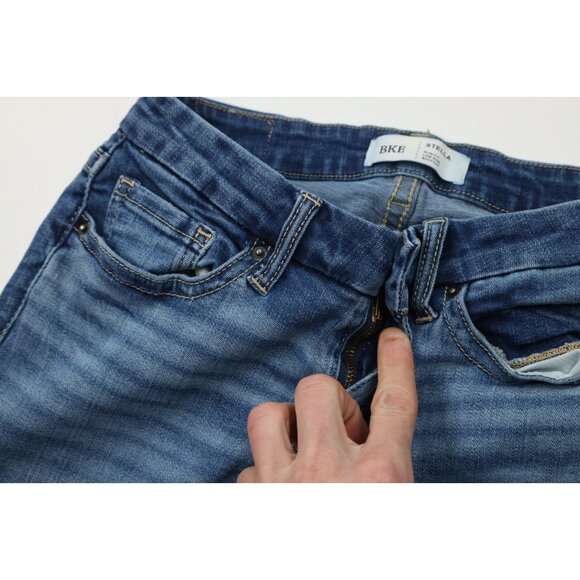 Buckle BKE Womens 26 Faded Thick Stitch Stretch Stella Slim Fit Bootcut Jeans - Picture 8 of 13